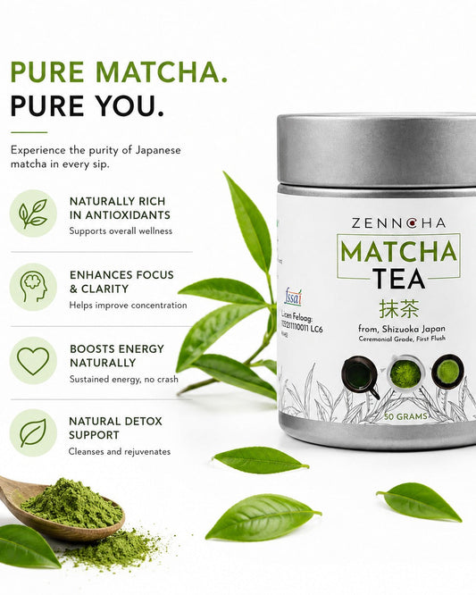 Zenncha Japanese Matcha Tea Powder Ceremonial Grade 50 grams