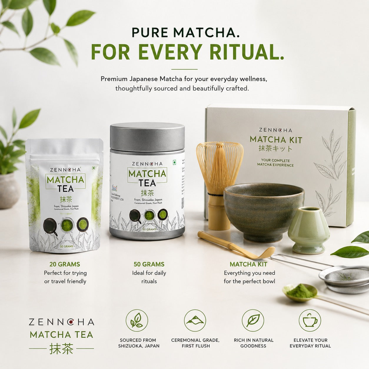 Zenncha Japanese Matcha Tea Powder Ceremonial Grade 50 grams